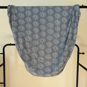 Kate Quinn Bamboo fitted crib sheet in blue Celestial moon print